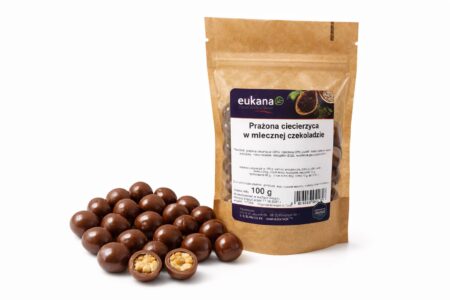 Prażona ciecierzyca w mlecznej czekoladzie - chrupiące kulki 100g