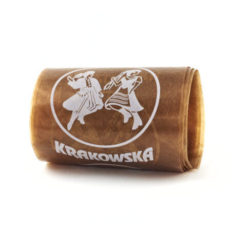 Osłonka białkowa karmel fi 65 z nadrukiem "KRAKOWSKA" - 400 mb