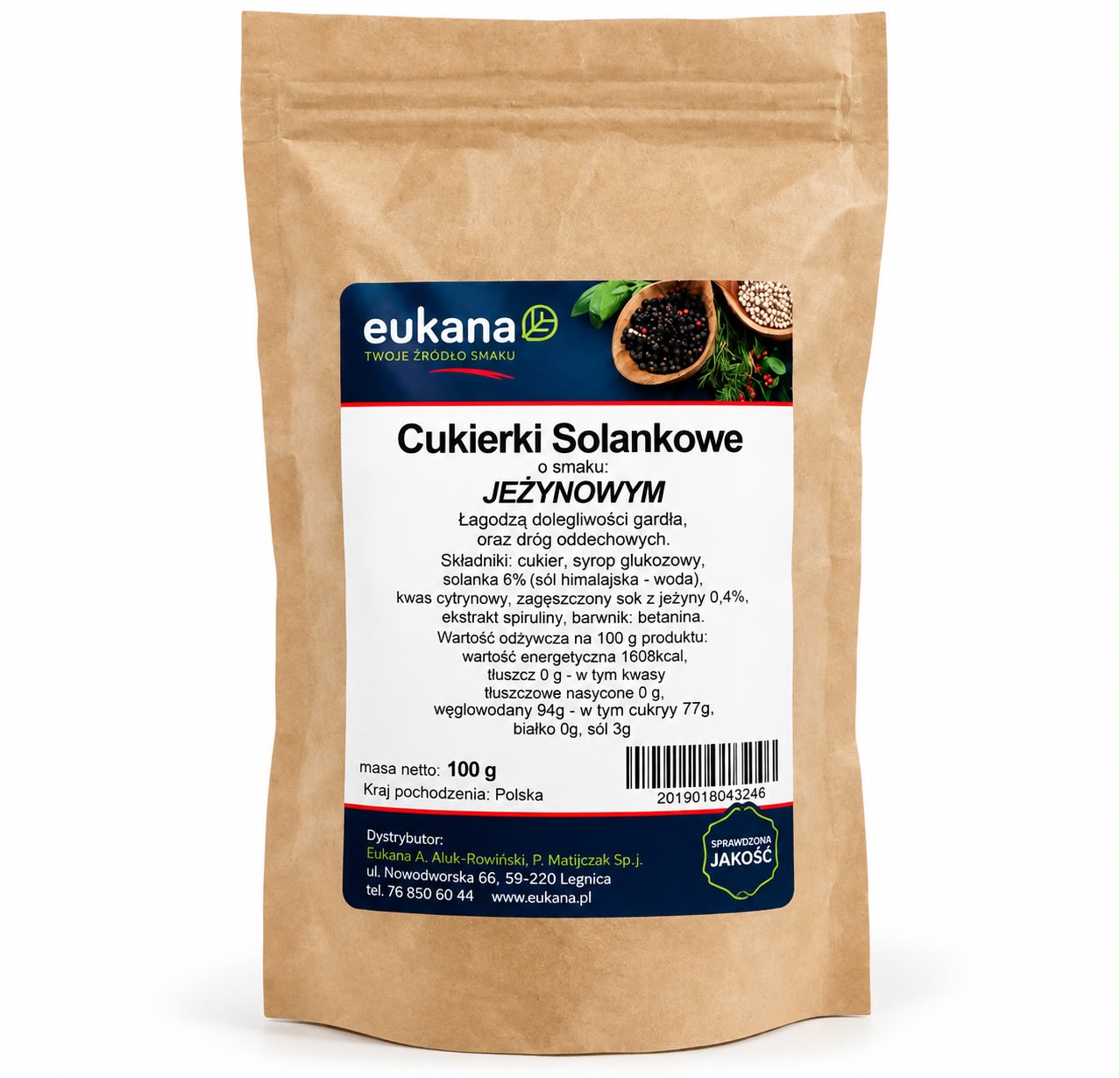 Cukierki solankowe o smaku jeżynowym 100 g