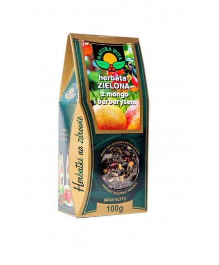 HERBATA ZIELONA Z OWOCEM MANGO I OWOCAMI BERBERYSU 100g